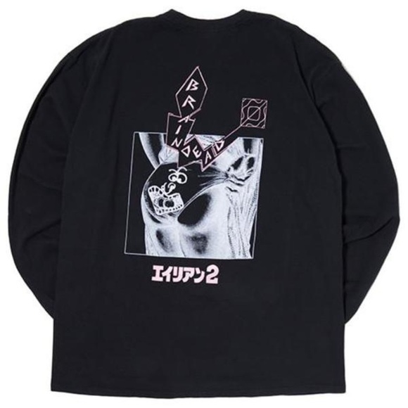 Braindead / mondo Long Sleeve Graphic Tee Size Small Black S - Picture 3 of 9